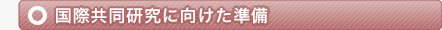 国際共同研究に向けた準備