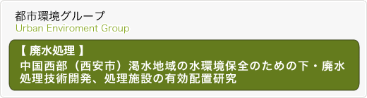 中国西部（西安市）渇水地域の水環境保全のための下・廃水